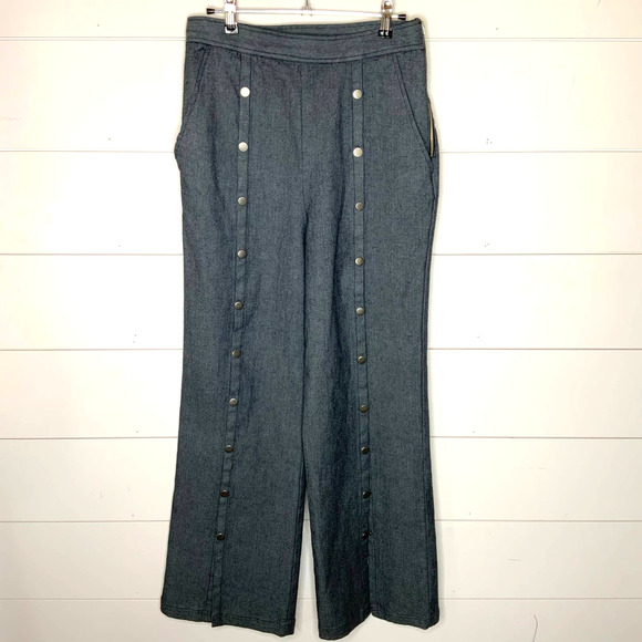 Current Air Pants Womens Small Denim High Waisted Sailor Front Snap Leg Ladies - Picture 4 of 9